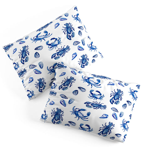 Britt Mills Design Blue and White Sea Life II Pillow Shams