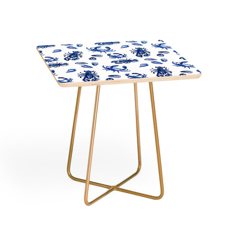 Britt Mills Design Blue and White Sea Life II Side Table