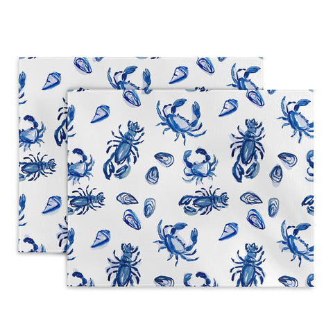 Britt Mills Design Blue and White Sea Life II Placemat
