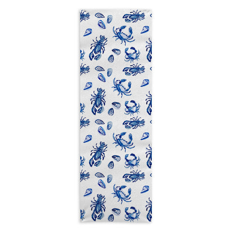 Britt Mills Design Blue and White Sea Life II Yoga Towel