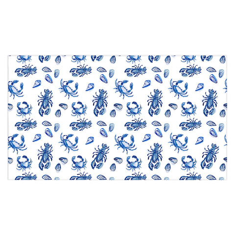 Britt Mills Design Blue and White Sea Life II Tablecloth