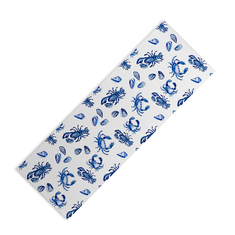 Britt Mills Design Blue and White Sea Life II Yoga Mat