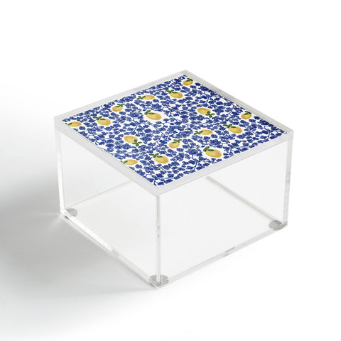 Britt Mills Design Chinoiserie Lemons Acrylic Box