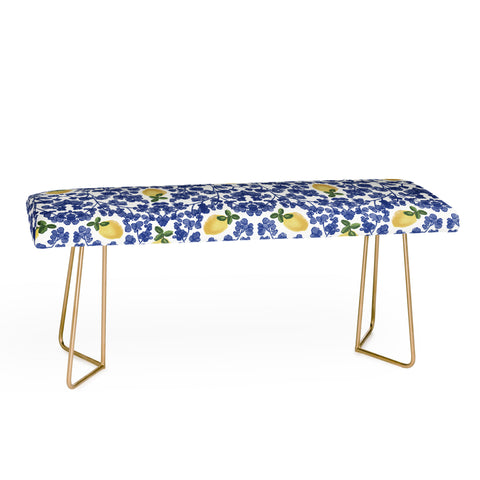 Britt Mills Design Chinoiserie Lemons Bench