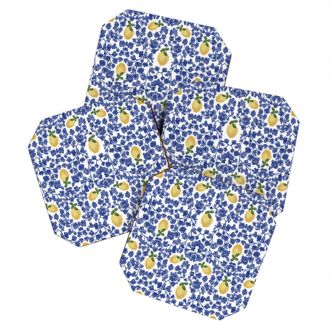 Britt Mills Design Chinoiserie Lemons Coaster Set