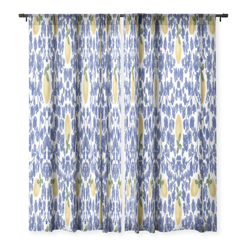Britt Mills Design Chinoiserie Lemons Sheer Non Repeat