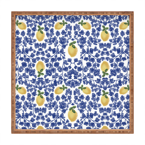 Britt Mills Design Chinoiserie Lemons Square Tray