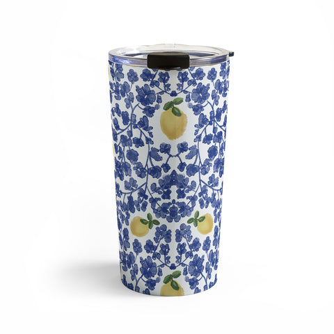 Britt Mills Design Chinoiserie Lemons Travel Mug