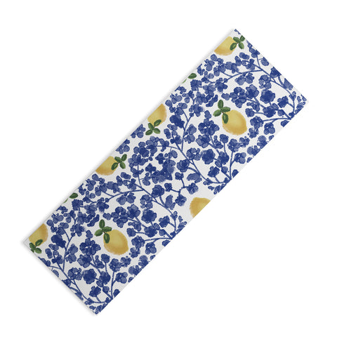 Britt Mills Design Chinoiserie Lemons Yoga Mat