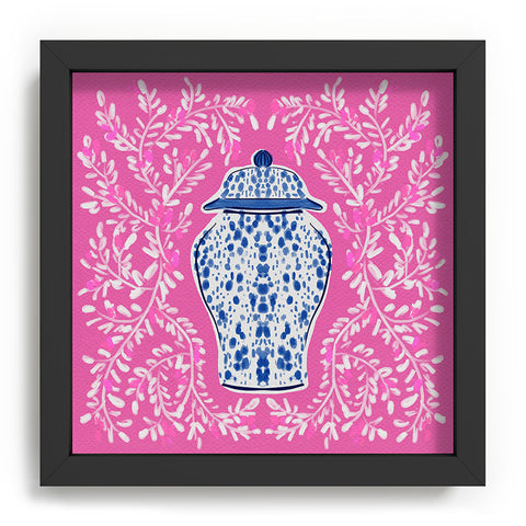 Britt Mills Design Chinoiserie Pink Recessed Framing Square