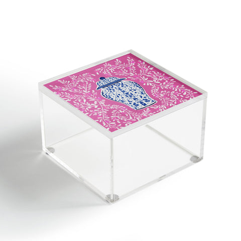 Britt Mills Design Chinoiserie Pink Acrylic Box