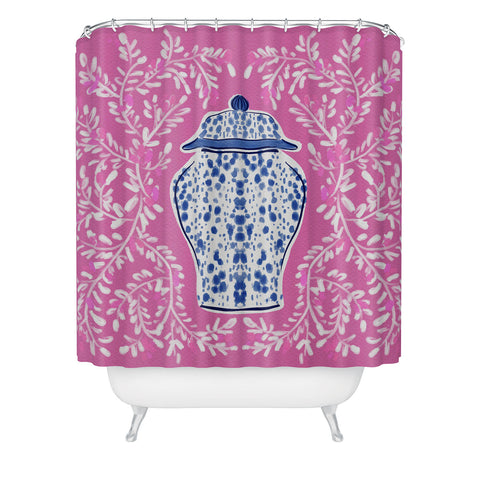 Britt Mills Design Chinoiserie Pink Shower Curtain