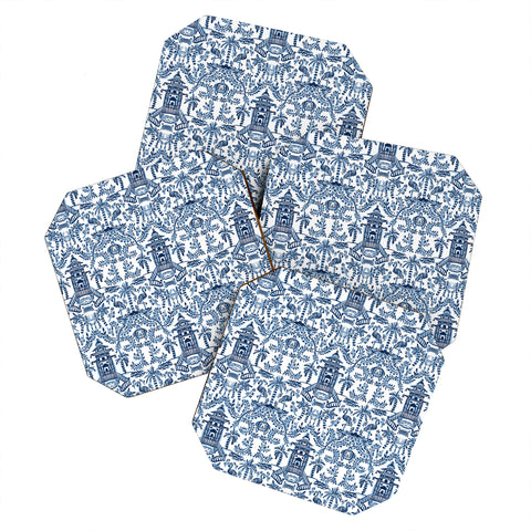 Britt Mills Design Coastal Chinoiserie II Coaster Set