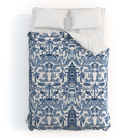 Britt Mills Design Coastal Chinoiserie II Duvet Cover