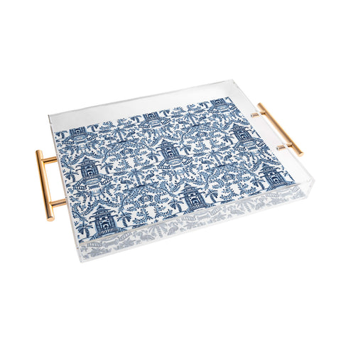 Britt Mills Design Coastal Chinoiserie II Acrylic Tray