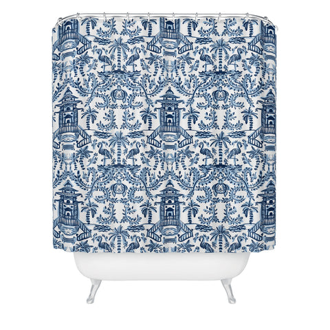 Britt Mills Design Coastal Chinoiserie II Shower Curtain