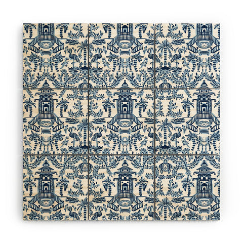 Britt Mills Design Coastal Chinoiserie II Wood Wall Mural