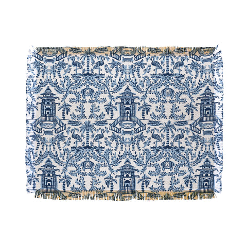 Britt Mills Design Coastal Chinoiserie II Throw Blanket