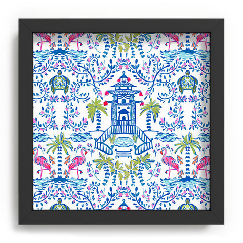 Britt Mills Design Colorful Coastal Chinoiserie Recessed Framing Square