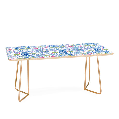Britt Mills Design Colorful Coastal Chinoiserie Coffee Table