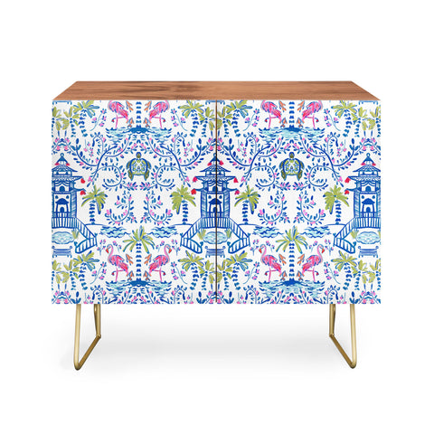 Britt Mills Design Colorful Coastal Chinoiserie Credenza