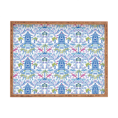 Britt Mills Design Colorful Coastal Chinoiserie Rectangular Tray