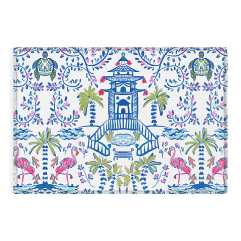Britt Mills Design Colorful Coastal Chinoiserie Outdoor Rug
