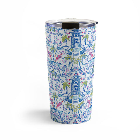 Britt Mills Design Colorful Coastal Chinoiserie Travel Mug