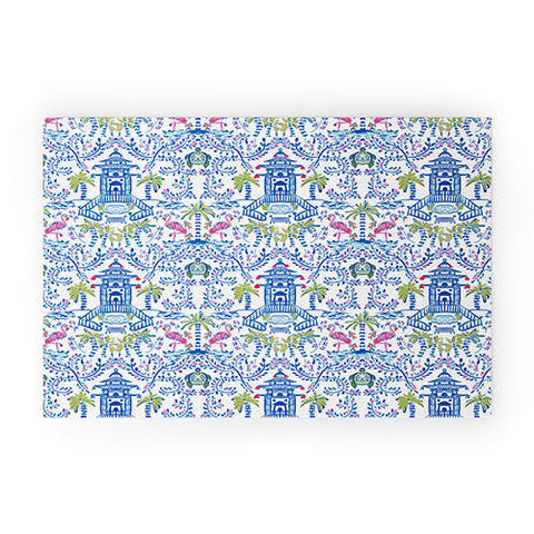 Britt Mills Design Colorful Coastal Chinoiserie Welcome Mat