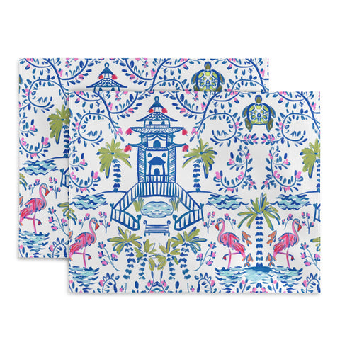 Britt Mills Design Colorful Coastal Chinoiserie Placemat