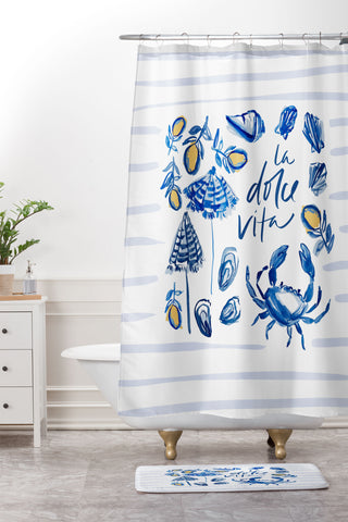 Britt Mills Design Dolce Vita Shower Curtain And Mat