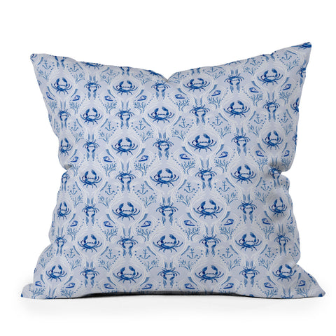 Britt Mills Design Nauti Crab Throw Pillow