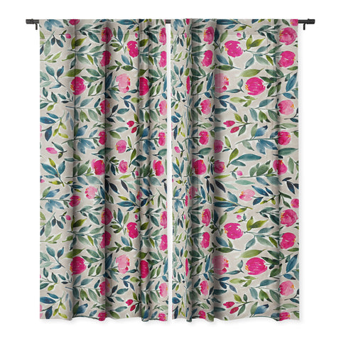 Britt Mills Design Popping Peonies Beige Blackout Non Repeat