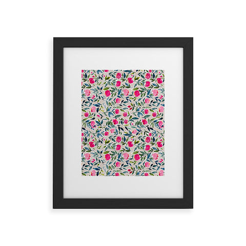 Britt Mills Design Popping Peonies Beige Framed Art Print