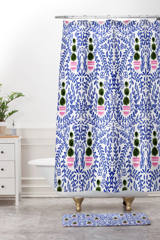 Britt Mills Design Southern Living Chinoiserie Shower Curtain And Mat