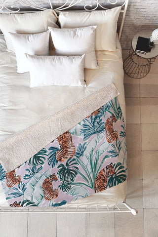 Britt Mills Design Tiger Jungle Fleece Throw Blanket
