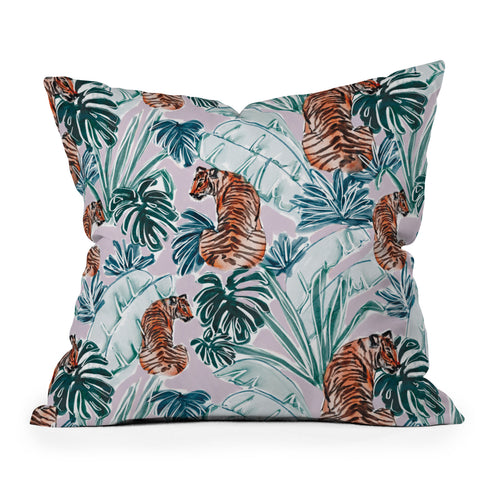 Britt Mills Design Tiger Jungle Throw Pillow