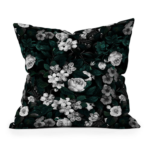 Burcu Korkmazyurek Botanical Night Outdoor Throw Pillow