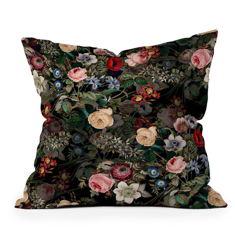 Burcu Korkmazyurek Dark Garden Throw Pillow