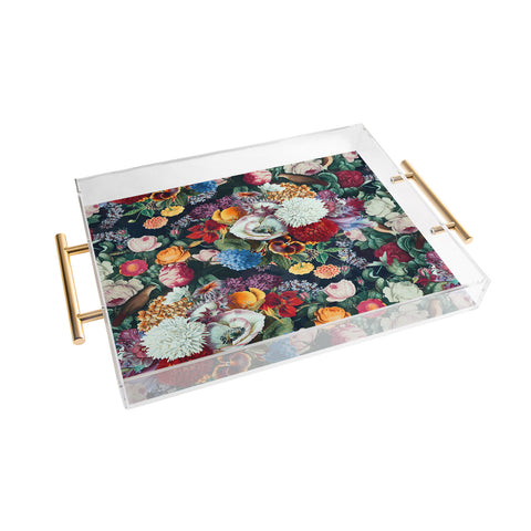Burcu Korkmazyurek EXOTIC GARDEN NIGHT XIII Acrylic Tray