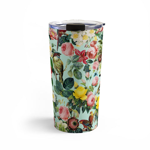 Burcu Korkmazyurek Floral and Birds III Travel Mug