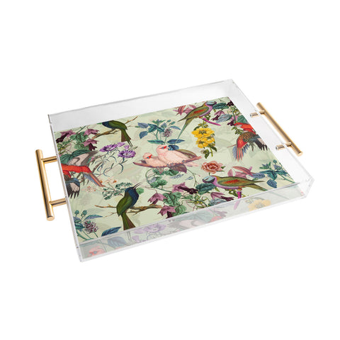 Burcu Korkmazyurek Floral and Birds VIII Acrylic Tray