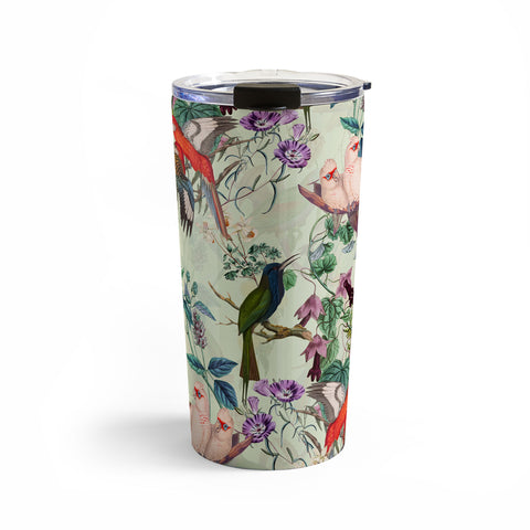 Burcu Korkmazyurek Floral and Birds VIII Travel Mug