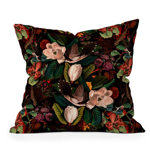 Burcu Korkmazyurek FLORAL AND BIRDS XXI Outdoor Throw Pillow