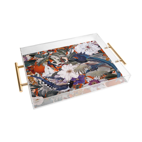 Burcu Korkmazyurek Floral and Birds XXVI Acrylic Tray