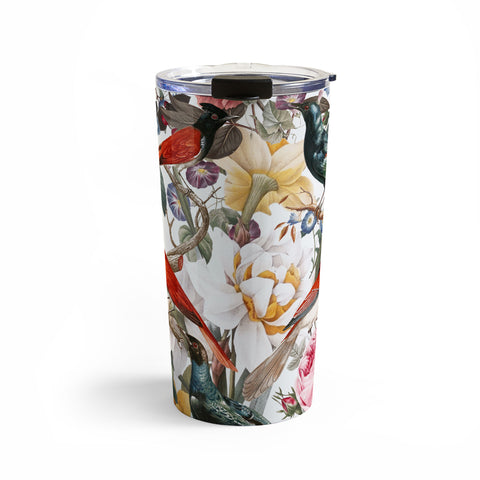 Burcu Korkmazyurek Floral and Birds XXXV Travel Mug