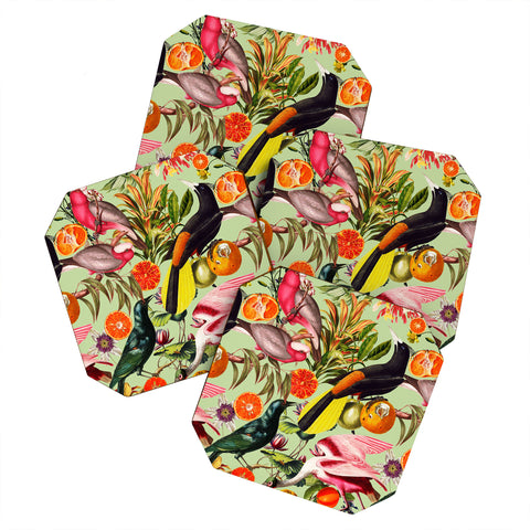 Burcu Korkmazyurek Floral and Birds XXXVII Coaster Set