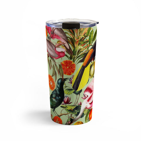 Burcu Korkmazyurek Floral and Birds XXXVII Travel Mug