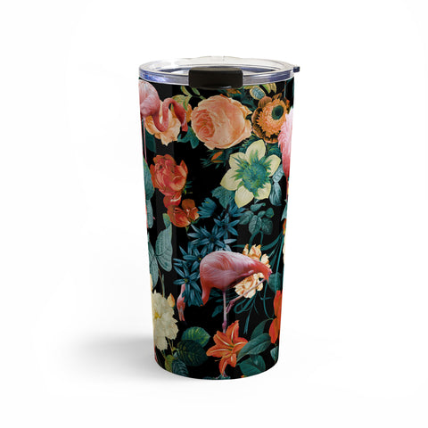 Burcu Korkmazyurek Floral and Flamingo II Travel Mug