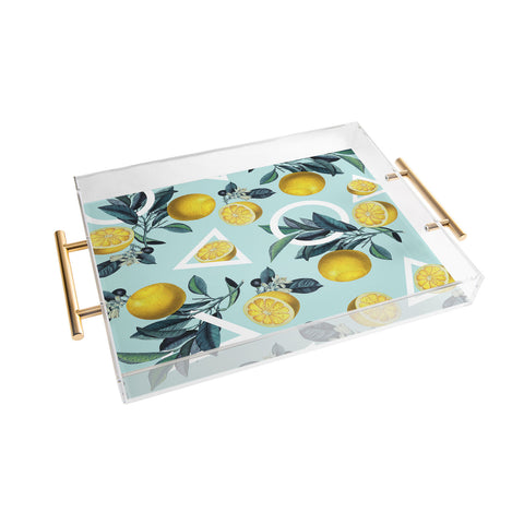 Burcu Korkmazyurek Geometric and Lemon III Acrylic Tray